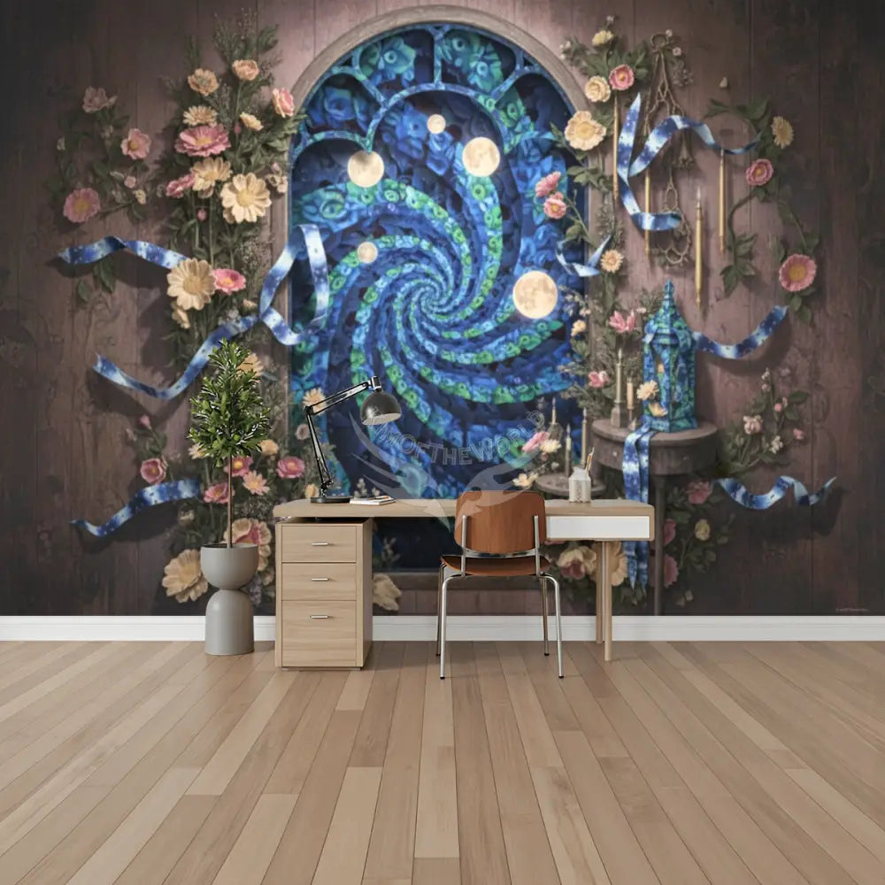 3D Blue Ribbon Dream Unpasted Mural Wallpaper 144’’x100’’ - 144’’x100’’ - Wall Coverings