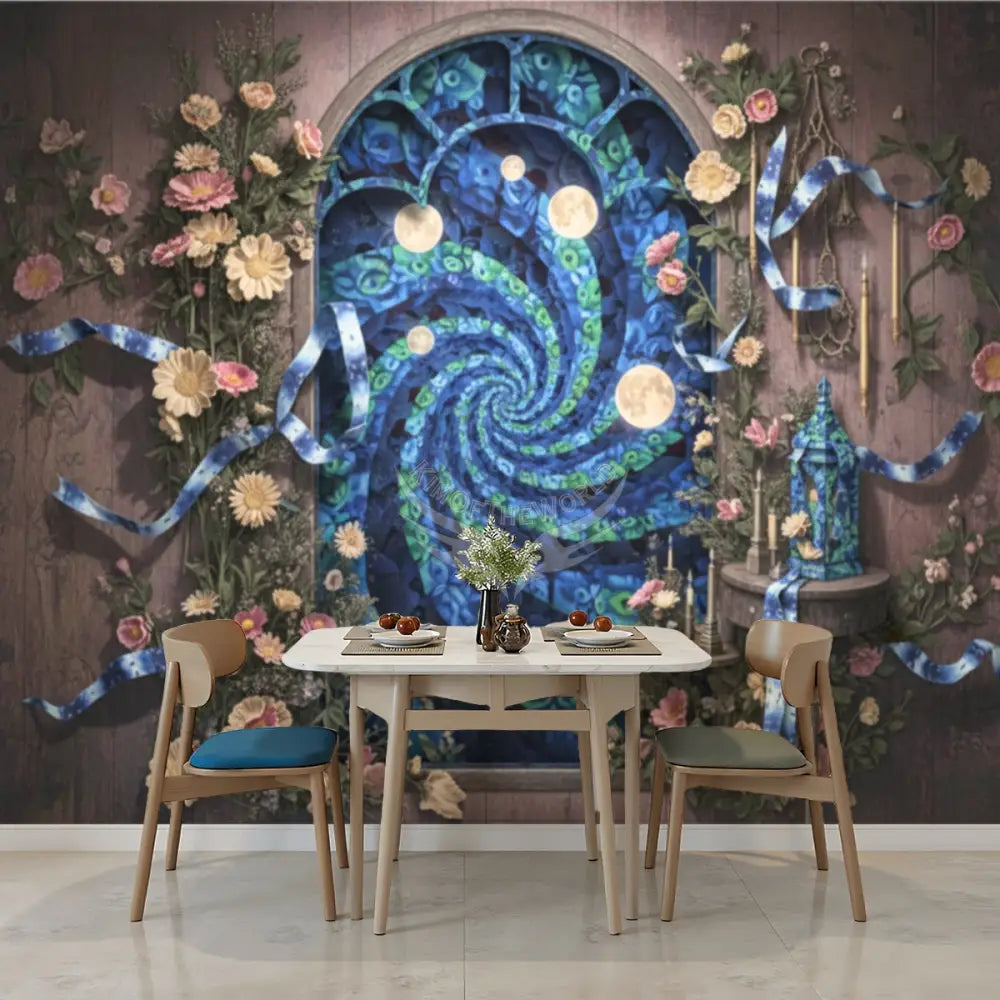 3D Blue Ribbon Dream Unpasted Mural Wallpaper 144’’x100’’ - 144’’x100’’ - Wall Coverings