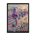 3D Boho Musical Staff Poster — Music Room Wall Art for Music Lovers 18″ x 24″ (Vertical) / Semi Glossy Poster