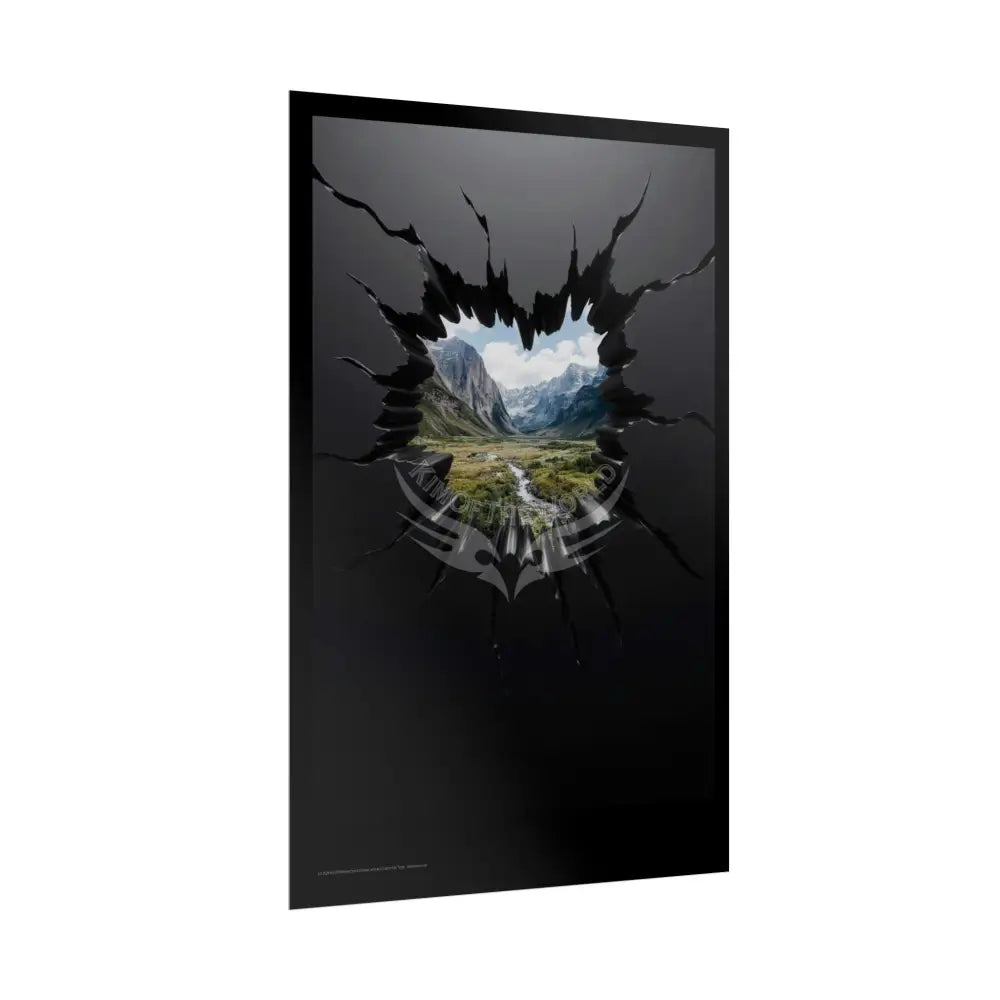 3D Break Out Window to Fantasy Goth Landscape Poster — Colorful Rolled Art Print Poster