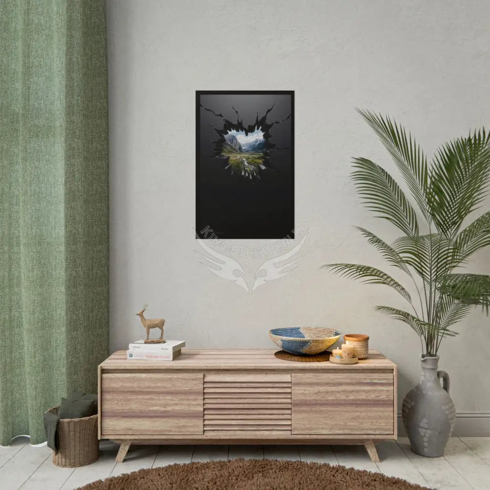 3D Break Out Window to Fantasy Goth Landscape Poster — Colorful Rolled Art Print Poster