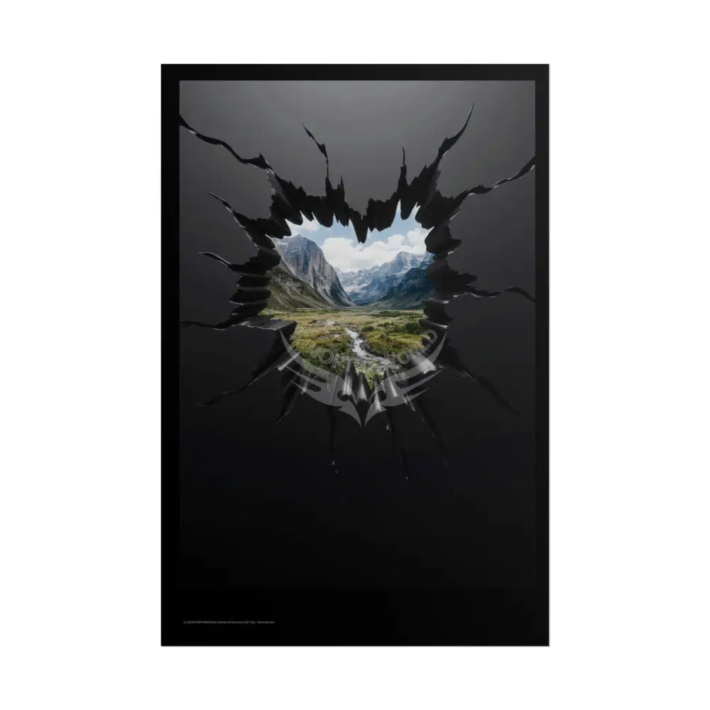 3D Break Out Window to Fantasy Goth Landscape Poster — Colorful Rolled Art Print 24’’ x 36’’ (Vertical) / Matte Poster