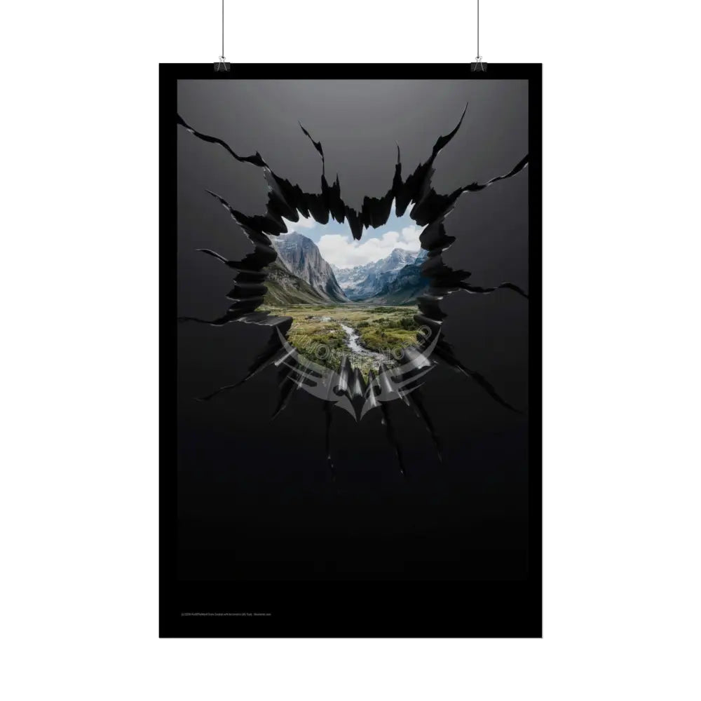 3D Break Out Window to Fantasy Goth Landscape Poster — Colorful Rolled Art Print Poster