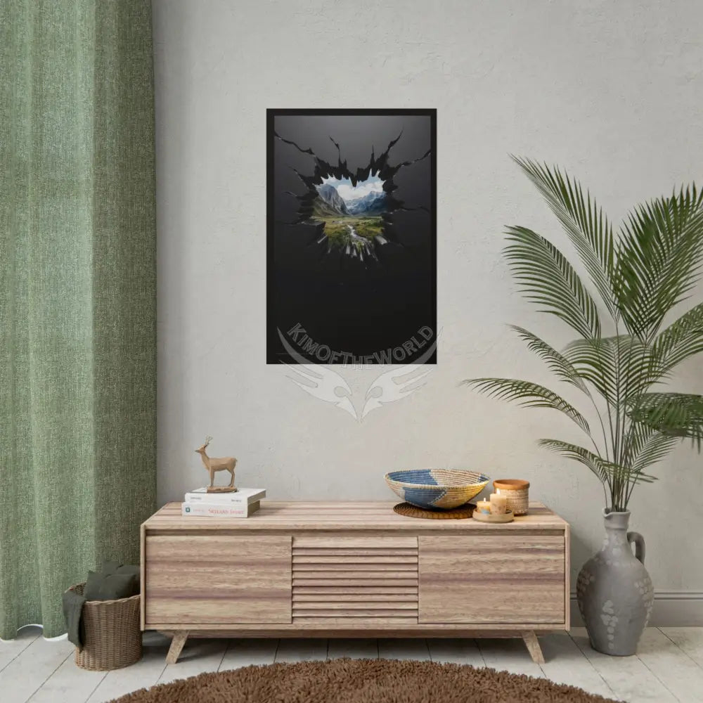 3D Break Out Window to Fantasy Goth Landscape Poster — Colorful Rolled Art Print Poster