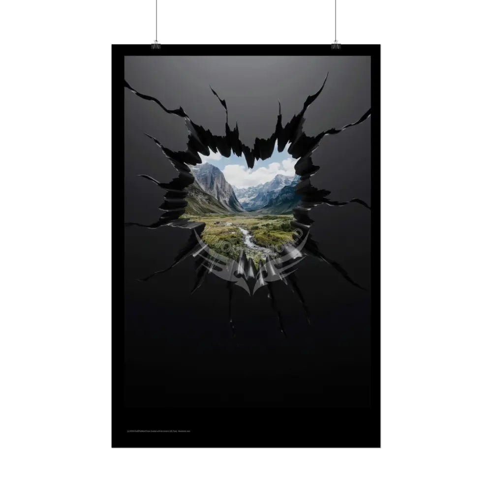 3D Break Out Window to Fantasy Goth Landscape Poster — Colorful Rolled Art Print Poster