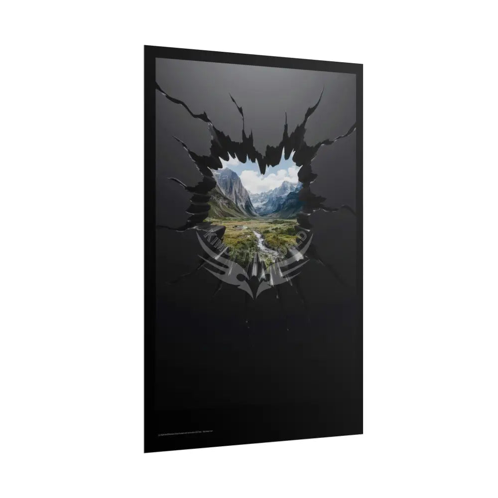 3D Break Out Window to Fantasy Goth Landscape Poster — Colorful Rolled Art Print Poster