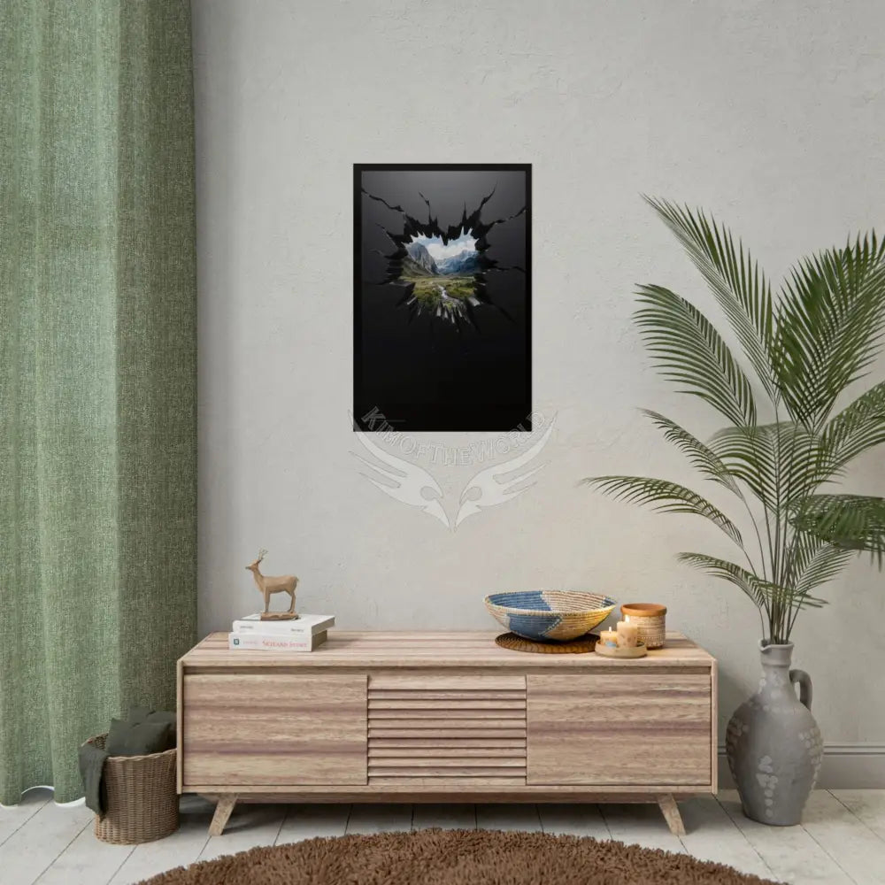 3D Break Out Window to Fantasy Goth Landscape Poster — Colorful Rolled Art Print Poster