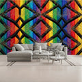 3D Bright Rainbow Layered Satin Unpasted Mural Wallpaper 144’’x100’’ - 144’’x100’’ - Wall Coverings