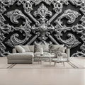 3D Bulky Chrome Design Unpasted Mural Wallpaper 144’’x100’’ 144’’x100’’ Wall Coverings