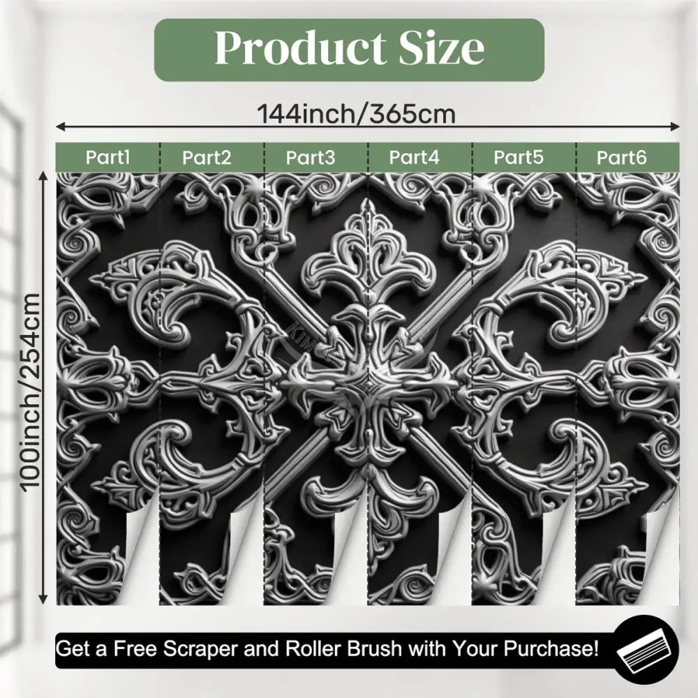 3D Bulky Chrome Design Unpasted Mural Wallpaper 144’’x100’’ 144’’x100’’ Wall Coverings
