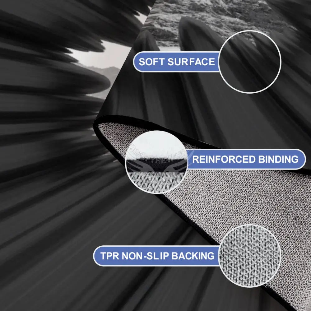 3D Burst Black Wall Winter Mountain 10 ft x 8 ft Large Area Rug Floor Carpet 120’’x96’’ Rugs & Mats