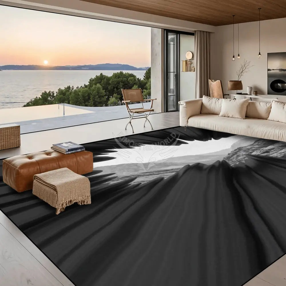3D Burst Black Wall Winter Mountain 10 ft x 8 ft Large Area Rug Floor Carpet 120’’x96’’ Rugs & Mats