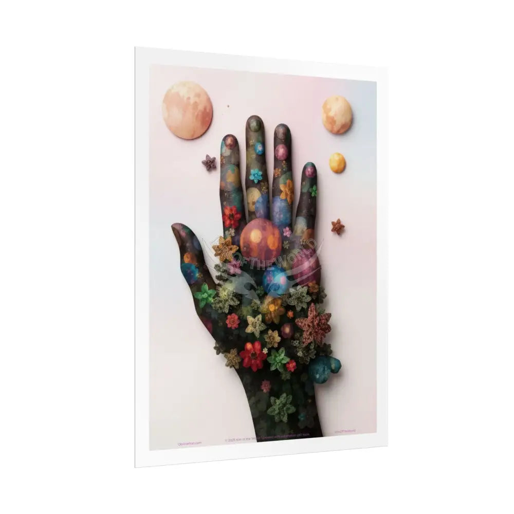3D Celestial Gothic Mysterious Mashup Floral Art Poster — Surreal Blender Sculpture Print Poster