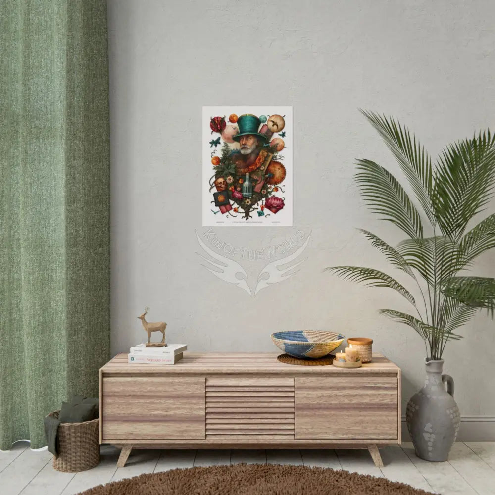 3D Celestial Gothic Mysterious Mashup Floral Art Poster — Surreal Blender Sculpture Print Poster