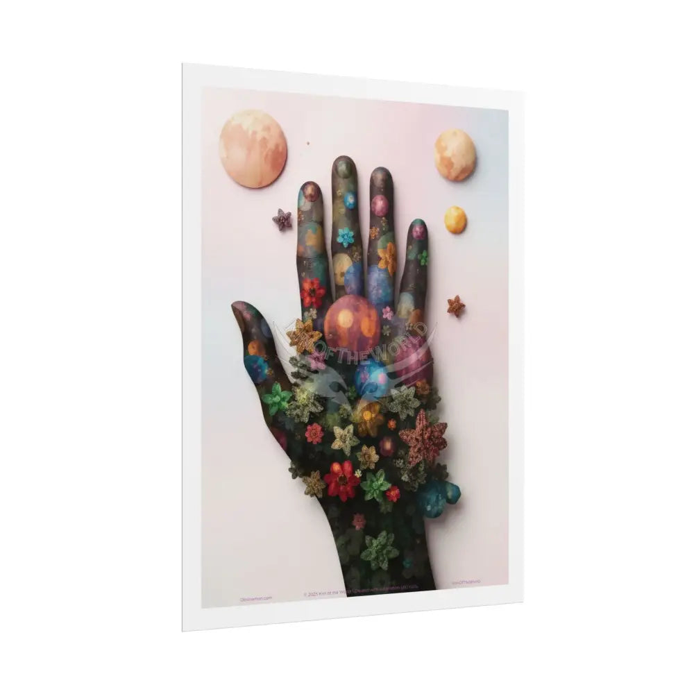 3D Celestial Gothic Mysterious Mashup Floral Art Poster — Surreal Blender Sculpture Print Poster