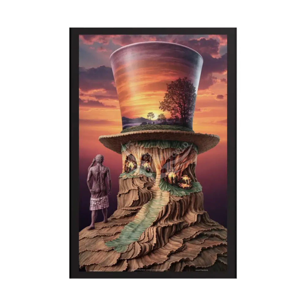 3D Celestial Gothic Top Hat Weird Art Poster — Surreal Blender Sculpture Print 20″ x 30″ (Vertical) / Matte Poster