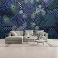 3D Celtic Blue and Green Unpasted Mural Wallpaper 144’’x100’’ 144’’x100’’ Wall Coverings
