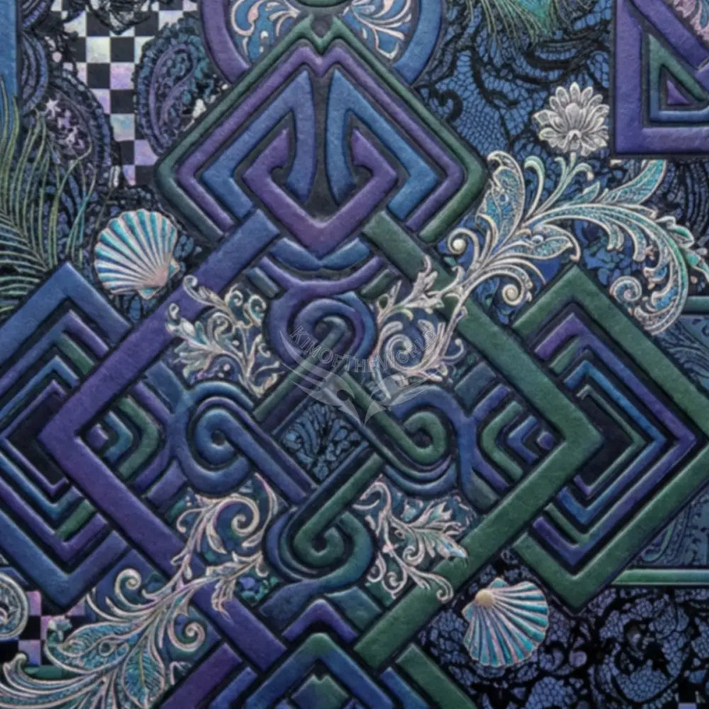 3D Celtic Blue and Green Unpasted Mural Wallpaper 144’’x100’’ 144’’x100’’ Wall Coverings