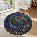 3D Circular Tie Dye Soft Round Area Rug with White Border 39.4’’x39.4’’ Rugs & Mats