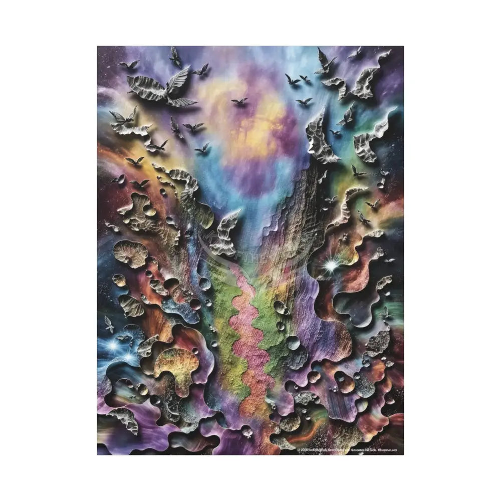 3D Color Abstract Fantasy Matte Canvas Art — Colorful Print 36’’ x 48’’ (Vertical) / 1.25’’ Canvas