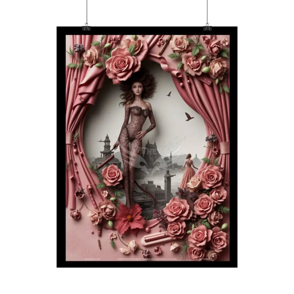 3D Cottage Eyemask Magician Lady Art Print - Rolled Poster Poster