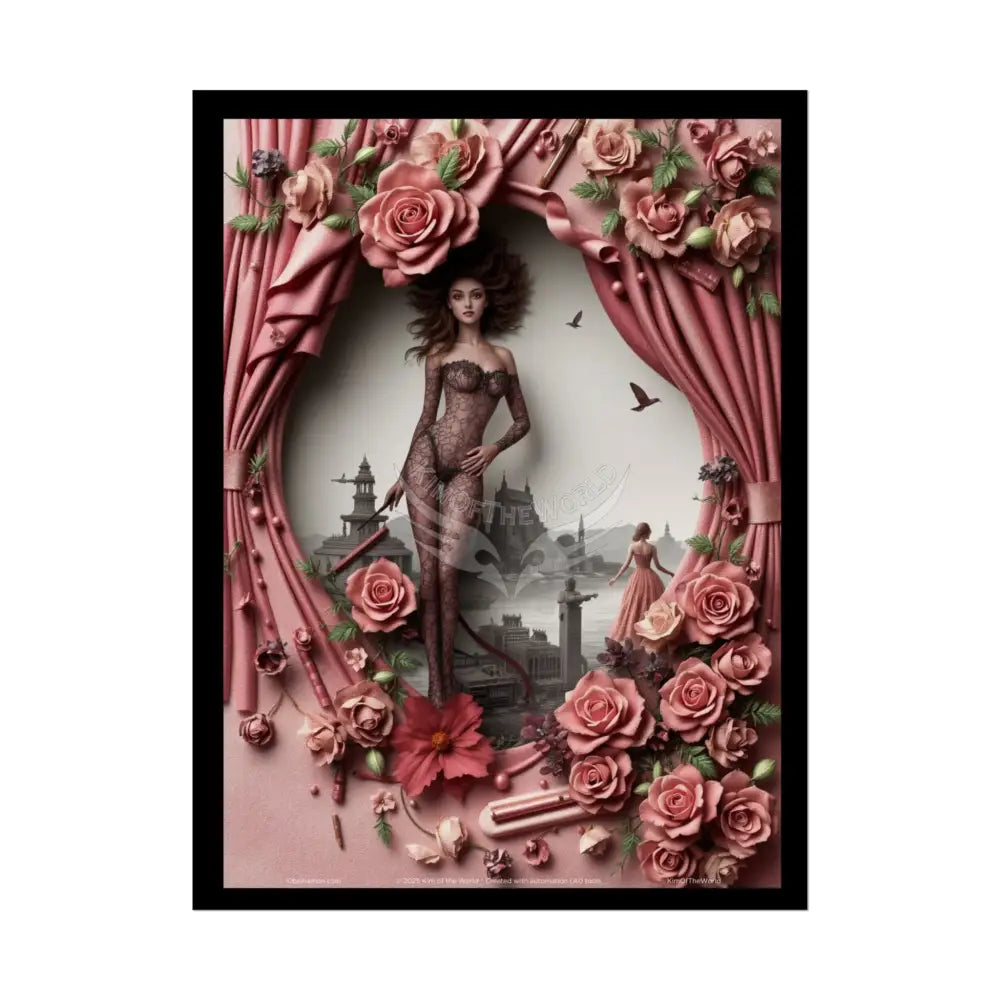 3D Cottage Eyemask Magician Lady Art Print - Rolled Poster 18″ x 24″ (Vertical) / Semi Glossy Poster