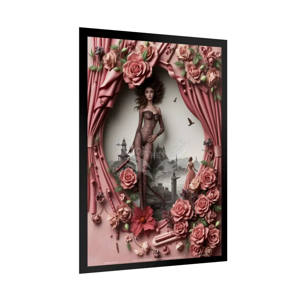 3D Cottage Eyemask Magician Lady Art Print - Rolled Poster Poster