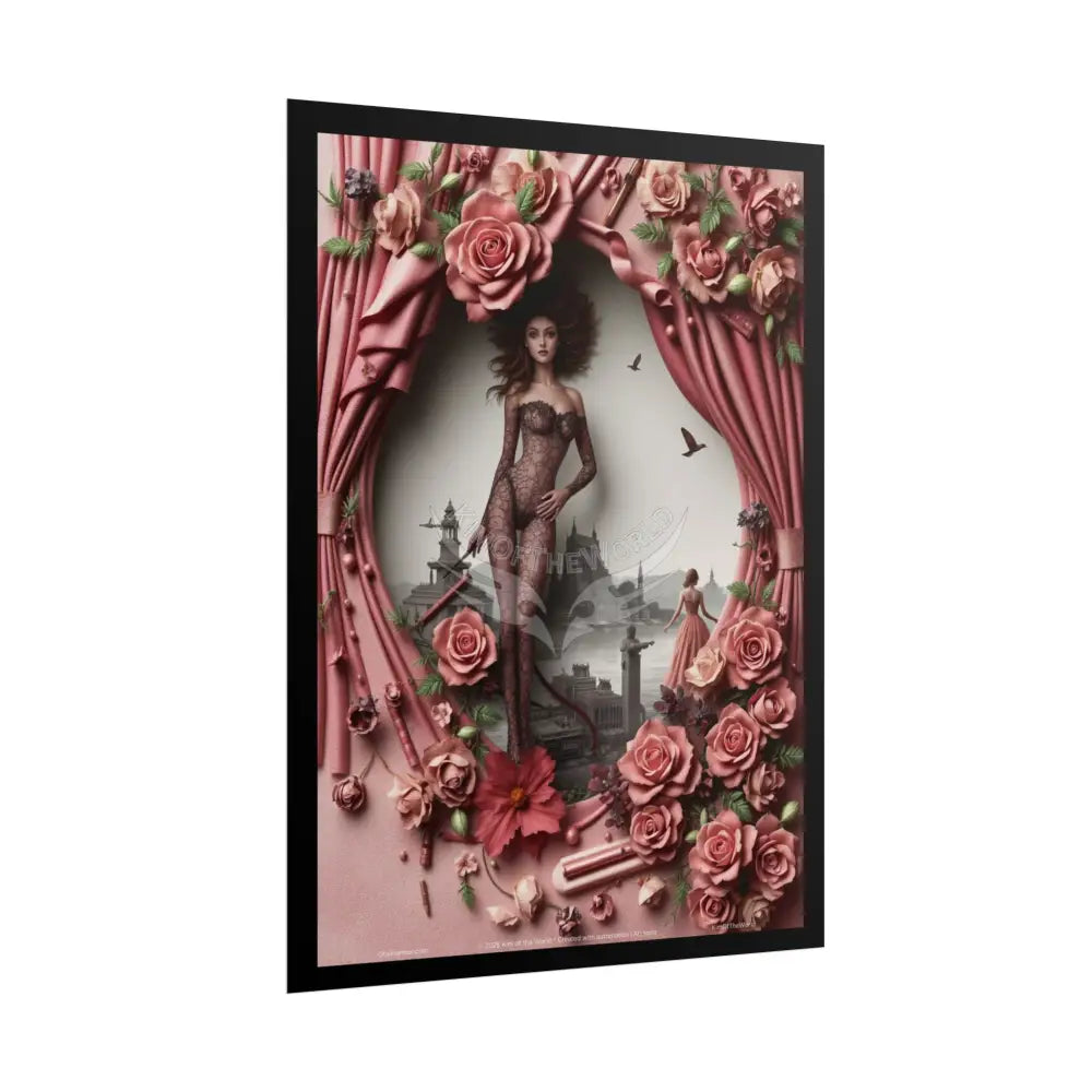 3D Cottage Eyemask Magician Lady Art Print - Rolled Poster Poster