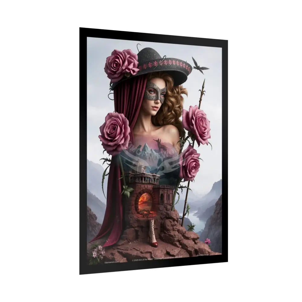 3D Cottage Eyemask Magician Lady Art Print - Rolled Poster Poster