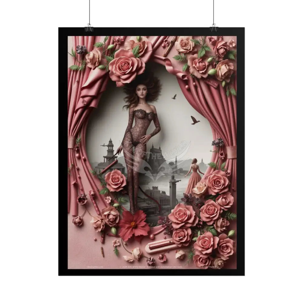 3D Cottage Eyemask Magician Lady Art Print - Rolled Poster Poster