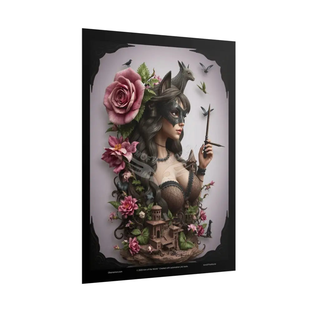 3D Cottage Girl Eyemask Art Print - Rolled Poster Poster