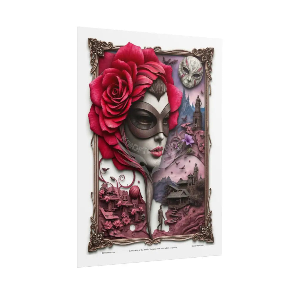 3D Cottage Girl Eyemask Art Print - Rolled Poster Poster