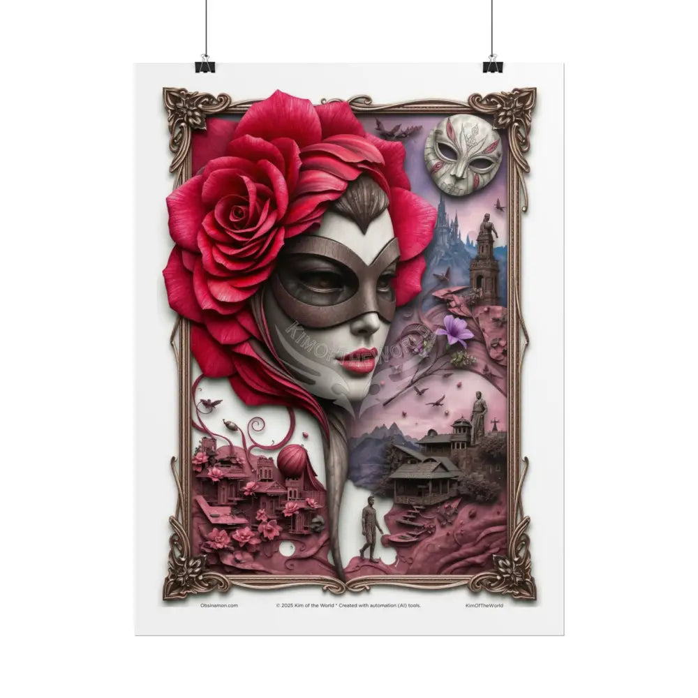 3D Cottage Girl Eyemask Art Print - Rolled Poster Poster