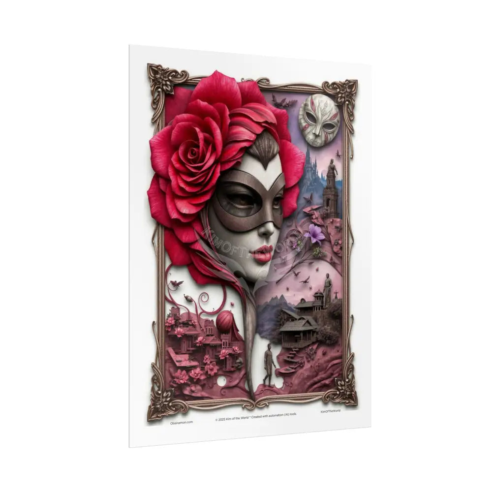 3D Cottage Girl Eyemask Art Print - Rolled Poster Poster