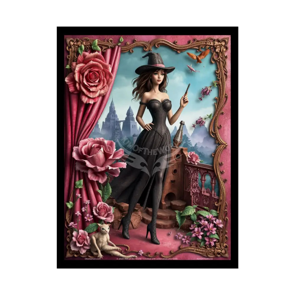 3D Cottage Witch Witchy Girl Eyemask Art Print - Rolled Poster 18″ x 24″ (Vertical) / Semi Glossy Poster