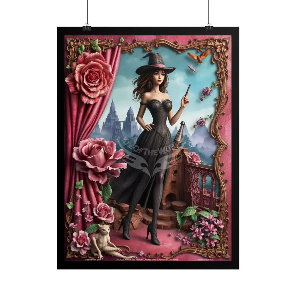 3D Cottage Witch Witchy Girl Eyemask Art Print - Rolled Poster Poster