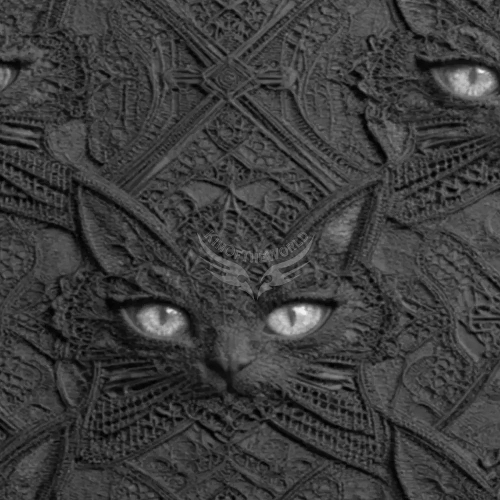 3D Creepy Cute Black Cat Face Unpasted Mural Wallpaper 144’’x100’’ - 144’’x100’’ - Wall Coverings