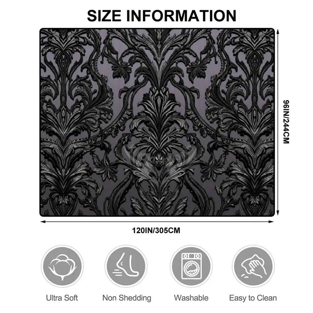 3D Damask Large Area Rug Floor Carpet 8x5.3 - 120’’x96’’ - Rugs & Mats