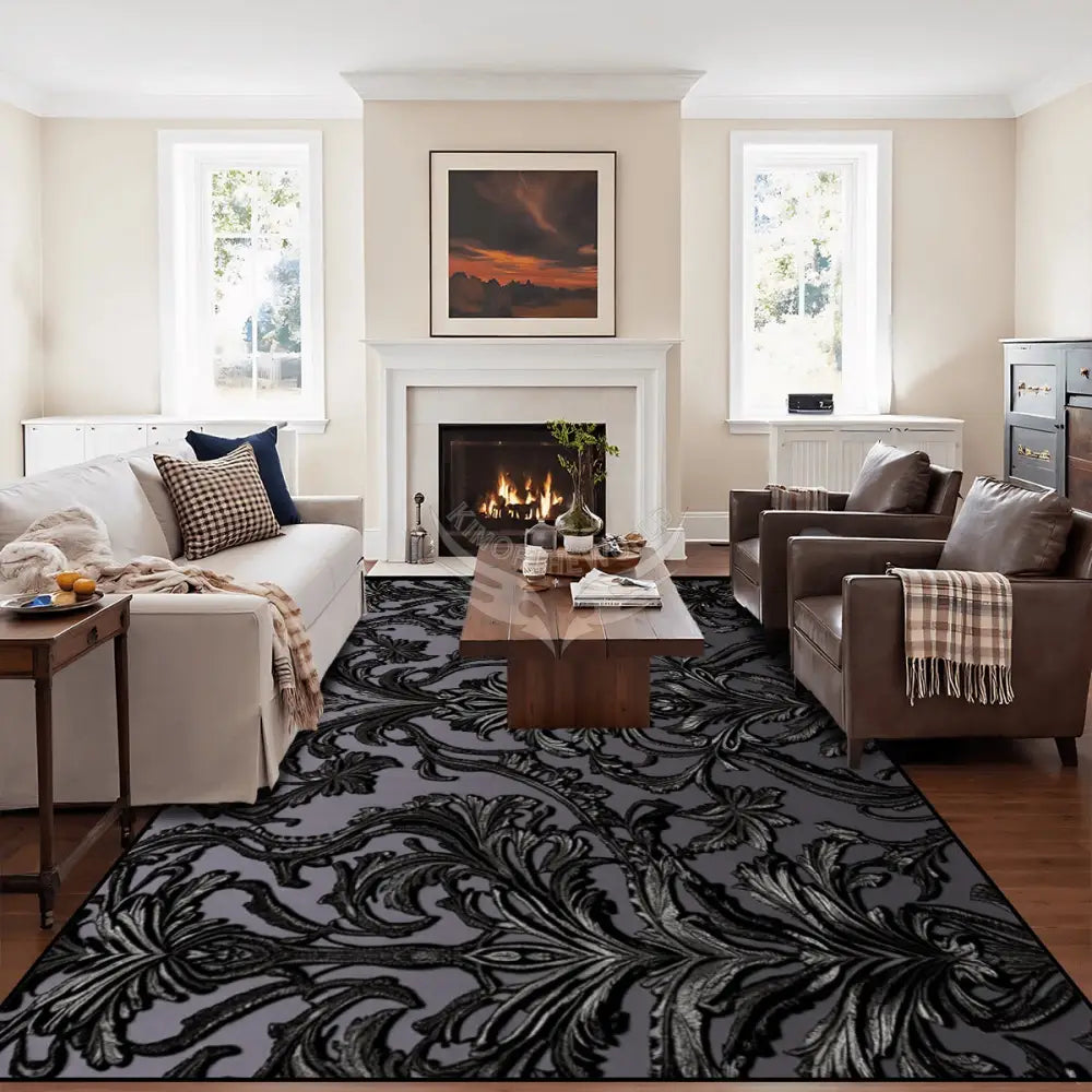 3D Damask Large Area Rug Floor Carpet 8x5.3 - 120’’x96’’ - Rugs & Mats