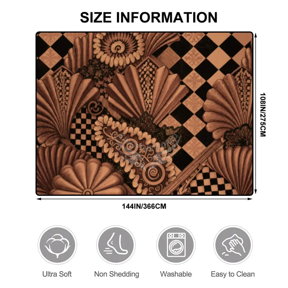3D Dark Copper Bronze Multi Checkerboard Print - Large Area Rug Floor Carpet (4:3) 144’’x108’’ Rugs & Mats
