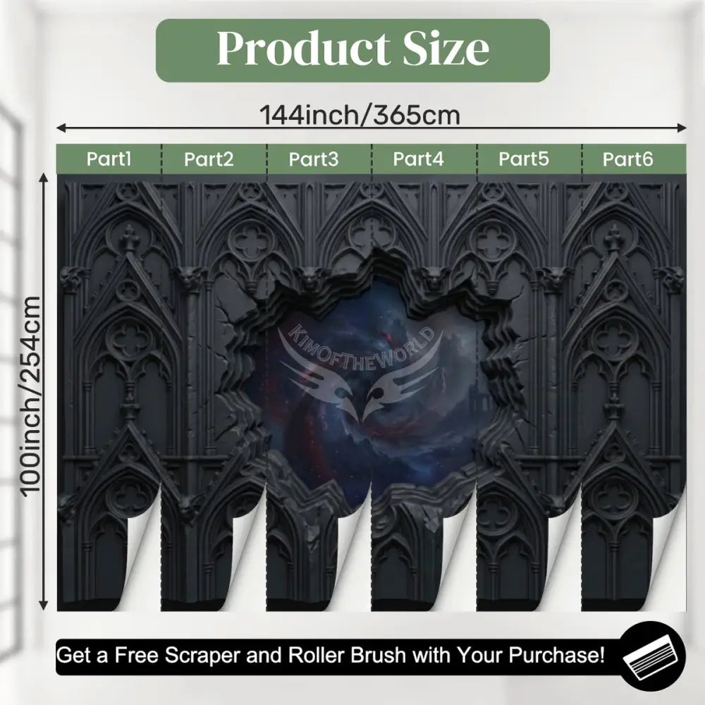 3D Dark Gothic Cosmic Unpasted Mural Wallpaper 144’’x100’’ 144’’x100’’ Wall Coverings