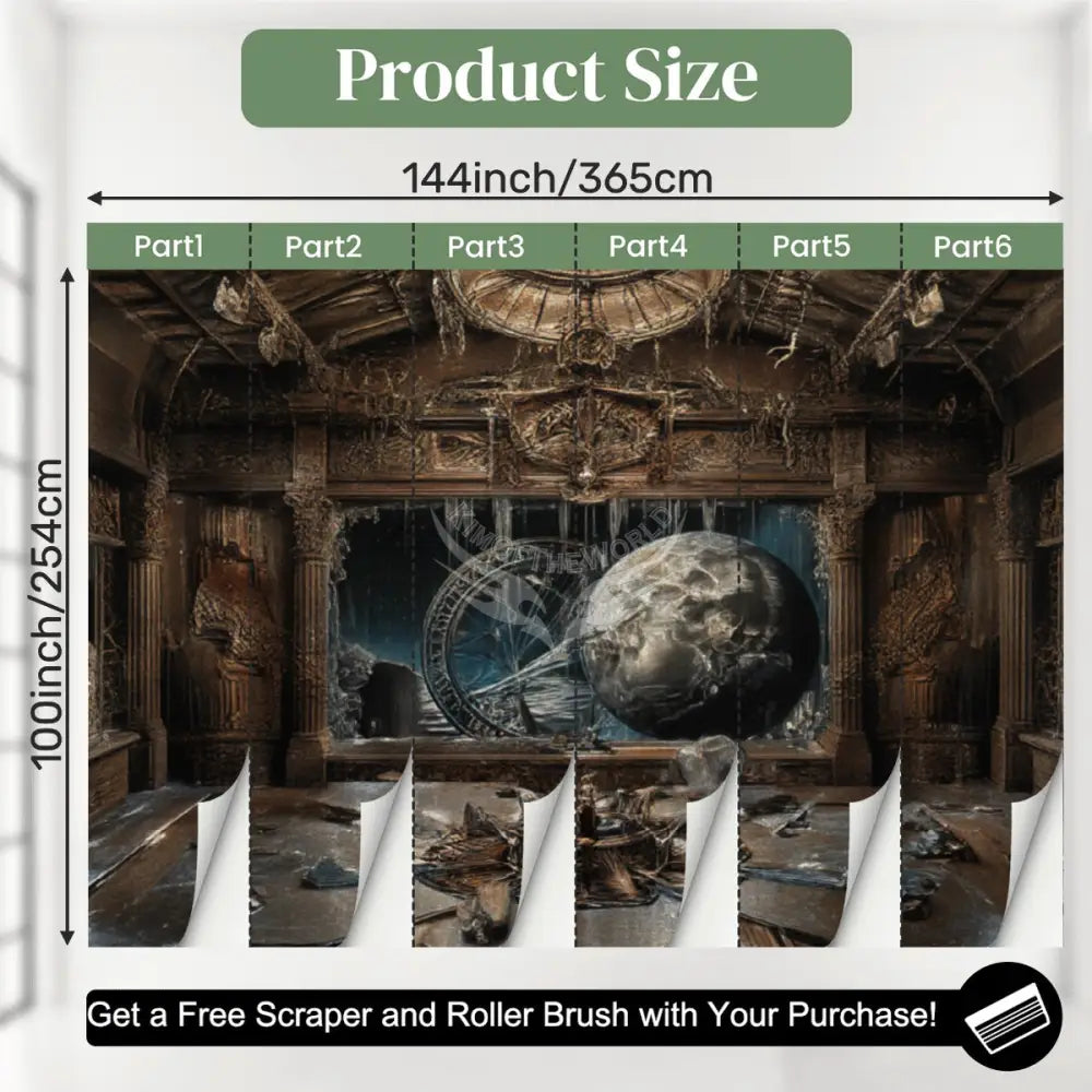 3D Dark Gothic Unpasted Mural Wallpaper 144’’x100’’ 144’’x100’’ Wall Coverings