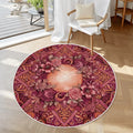 3D Peach Floral Soft Round Area Rug with White Border 39.4’’x39.4’’ Rugs & Mats