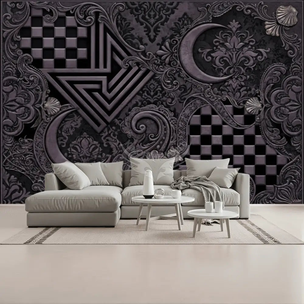 3D Dark Steampunk Moon Unpasted Mural Wallpaper 144’’x100’’ - 144’’x100’’ - Wall Coverings