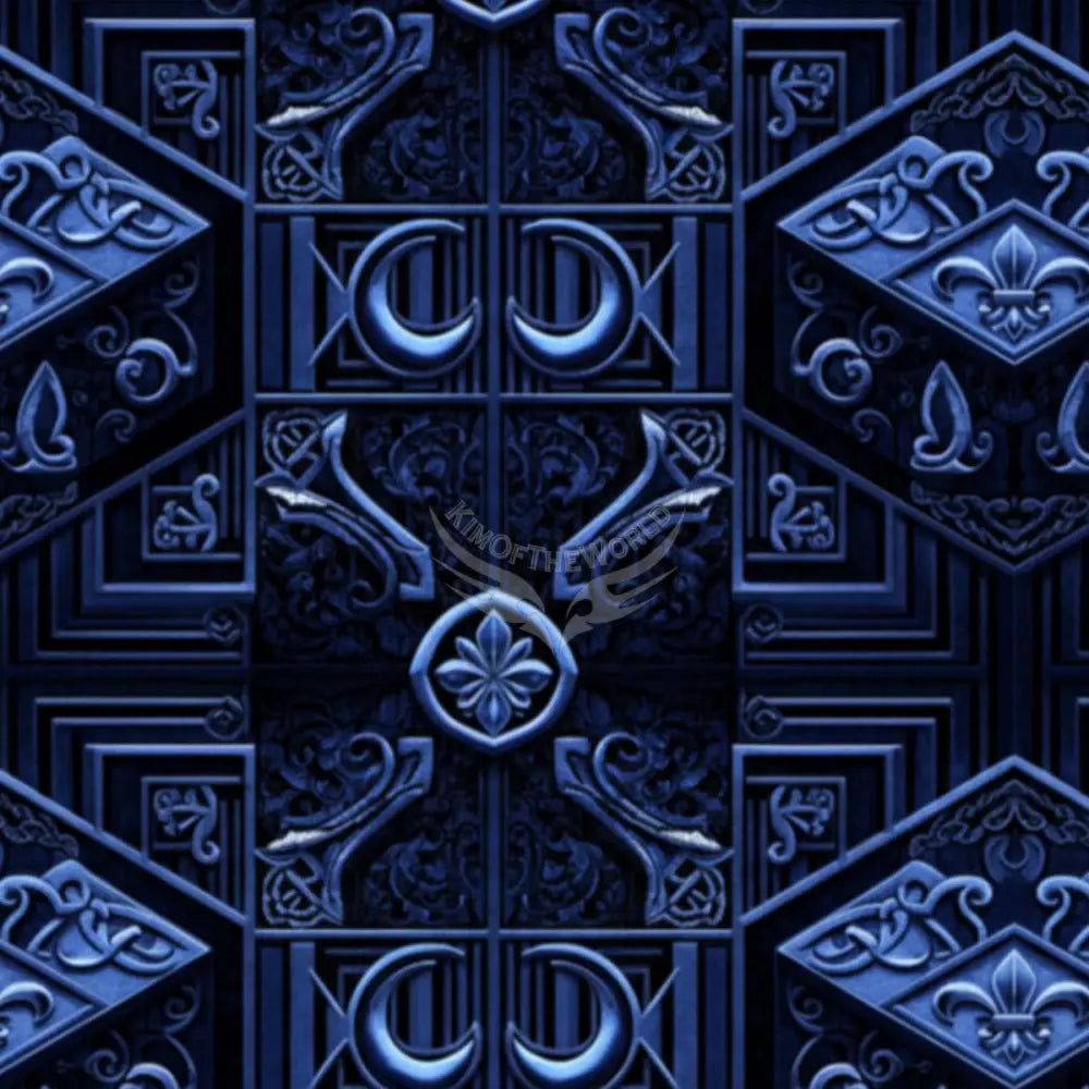 3D Deep Goth in Blue Unpasted Mural Wallpaper 144’’x100’’ 144’’x100’’ Wall Coverings