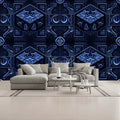 3D Deep Goth in Blue Unpasted Mural Wallpaper 144’’x100’’ 144’’x100’’ Wall Coverings