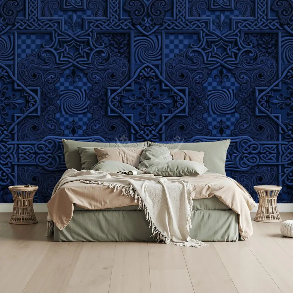 3D Deep Royal Celtic Unpasted Mural Wallpaper 144’’x100’’ 144’’x100’’ Wall Coverings