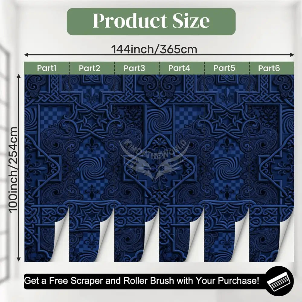3D Deep Royal Celtic Unpasted Mural Wallpaper 144’’x100’’ 144’’x100’’ Wall Coverings
