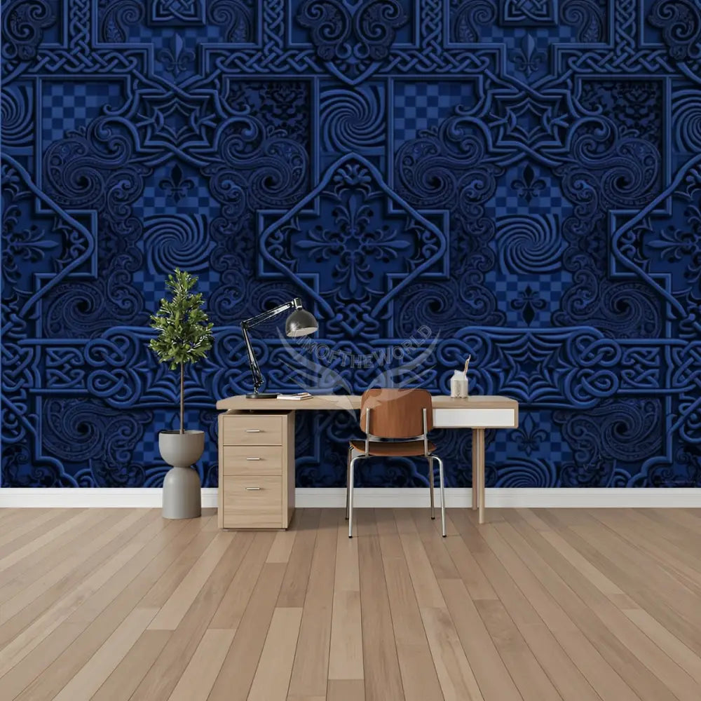 3D Deep Royal Celtic Unpasted Mural Wallpaper 144’’x100’’ 144’’x100’’ Wall Coverings