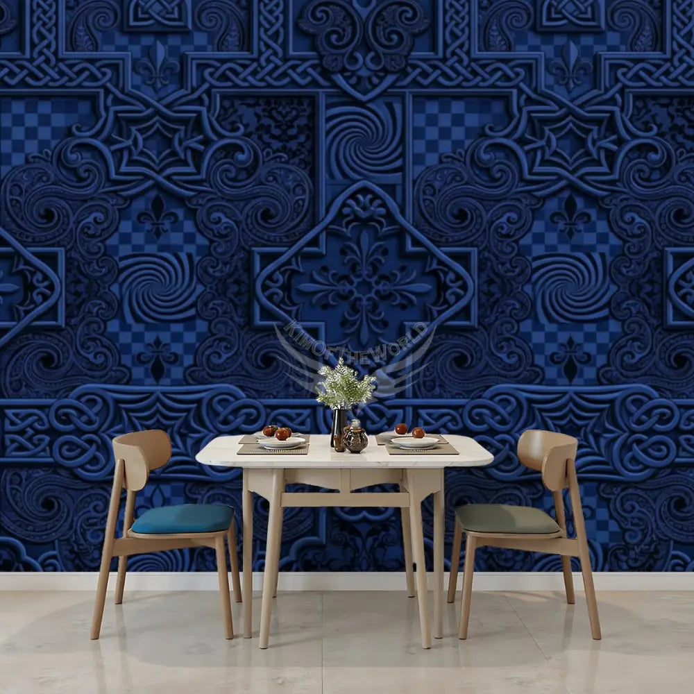 3D Deep Royal Celtic Unpasted Mural Wallpaper 144’’x100’’ 144’’x100’’ Wall Coverings